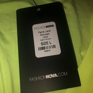 Peria Lace Romper - Neon Yellow